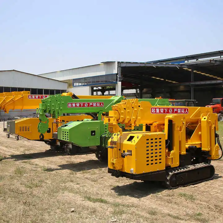 1- 5 طن كراولر كرين سبايدر كرين تلسكوبي بوم ميني كراولر موبايل كرين صغير #4