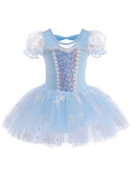 Elsa Ballet Leotards for Girls Full Skirted Dance Tutu Dress Party Costumes  Ballet Tutu Dance Dress Mermaid  Gymnastic Skirt(