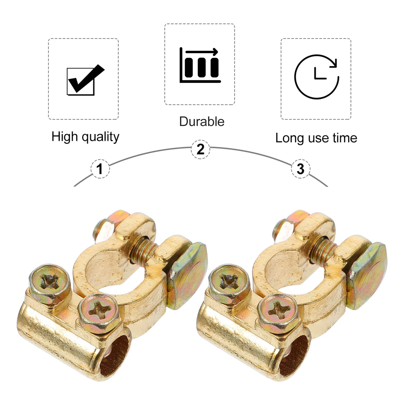 4Pcs Car Battery Clamp Connector Clamping Tight Battery Cable Clip Rust Resistant Electrical Conductive Screw Hole