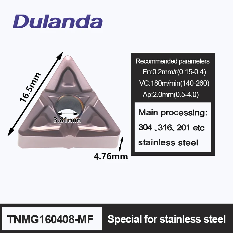 Tungsten Carbide Inserts TNMG160412 TNMG160408 LP8015 Indexable Cutting Tools CNC Metal Lathe Turning Tools for Stainless Steel