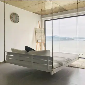 성인 해먹 철 아트 B & B 호텔 빌라 매달린 그물, 빨간색 나무 크리에이티브 간단한 해먹 