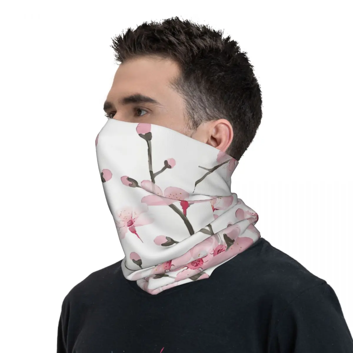 Flower Scarf Neckerchief Neck Face Mask Polyester