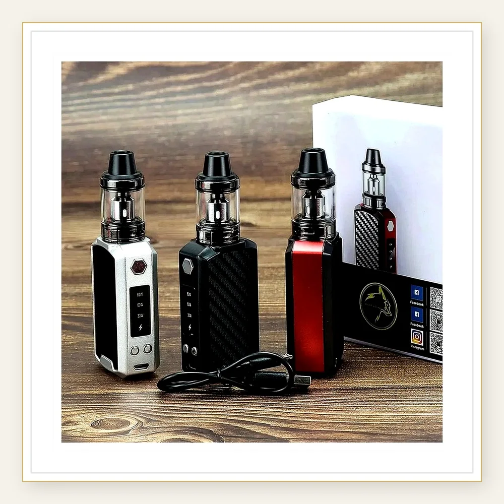 80W Vape Mod Box Kit with 2200mAh Battery & LED Display - Complete Starter Set for E-Cigarettes