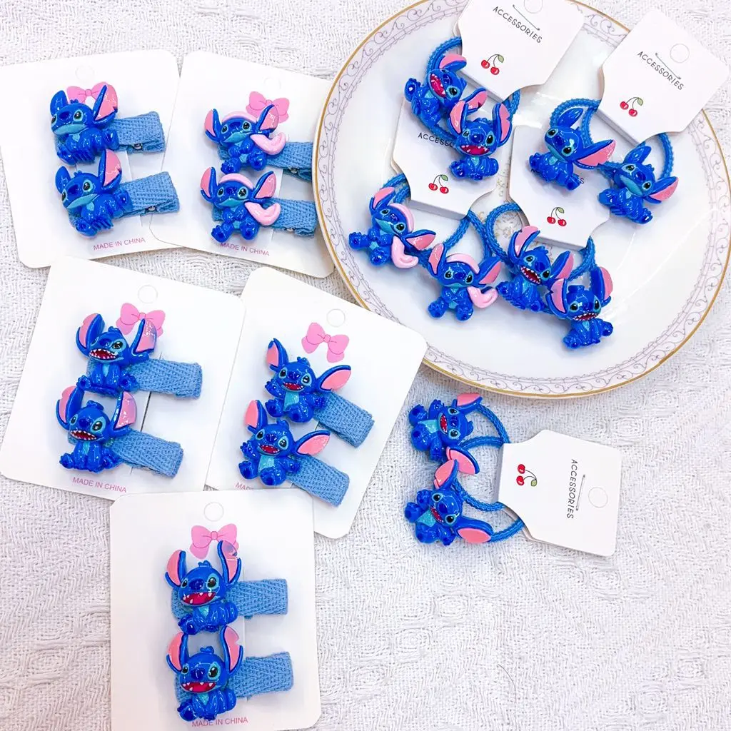 

5/10 pieces Stitch hair ties, cute cartoon hair accessories, ponytail headbands, elastic hair accessories, gifts
