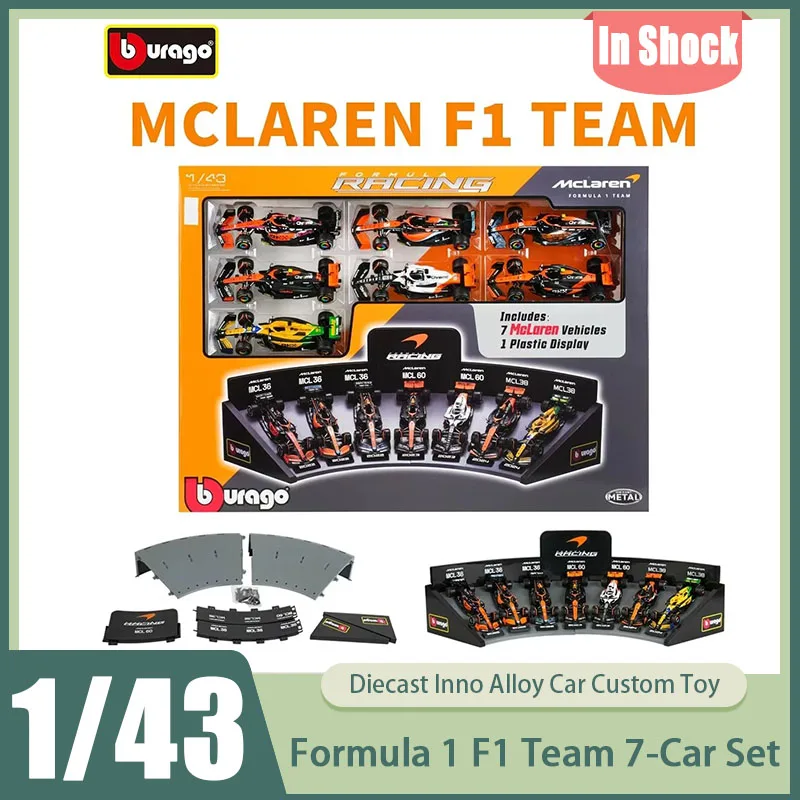 

Новинка! Набор из 7 коллекционных моделей гоночных болидов Формулы-1 Bburago 1:43 с подставкой для демонстрации, высокодетализированные литые модели гоночных автомобилей.