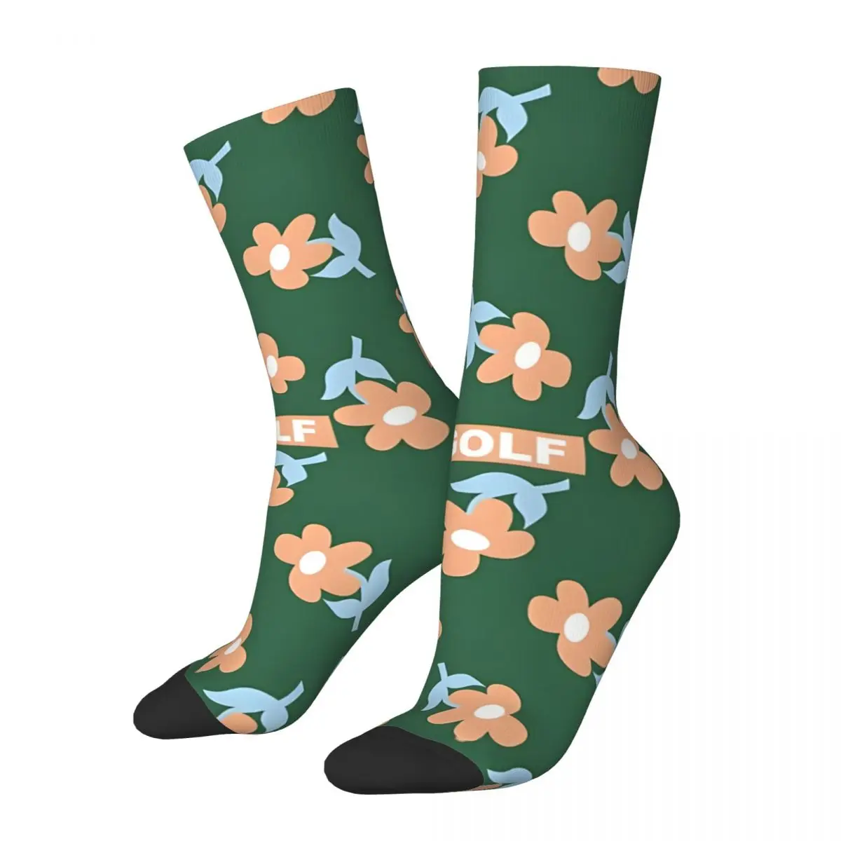 Vintage Flowers GOLF Tyler The Creator Men's compression Socks Unisex Harajuku Pattern Printed Novelty Crew Sock