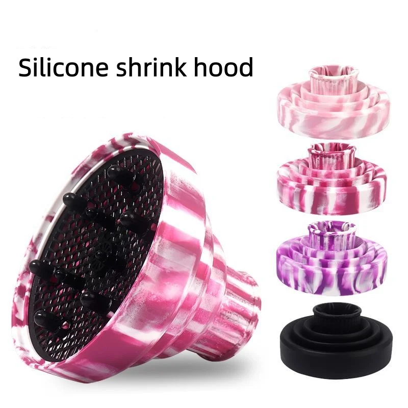 Silicone Retractable Hair Curling Cover, Hair Dryer Telescopic Styling Portable Folding Hair Dryer Cover