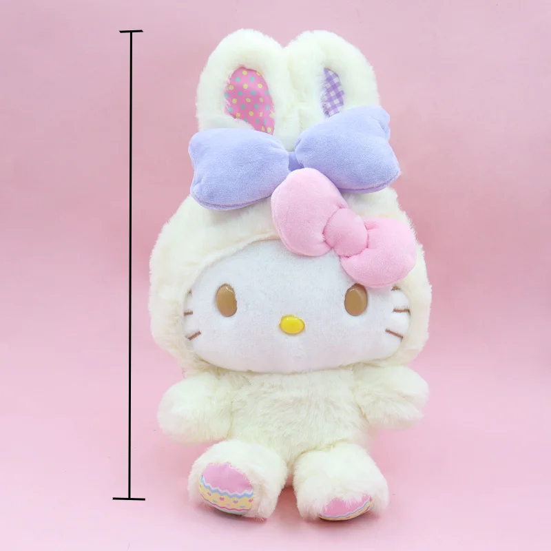 ตุ๊กตาคาวาอิ Sanrio Hello Kitty, ตุ๊กตาอะนิเมะ Kuromi 30cm เมโลดี้ plushie Cinnamoroll ของตกแต่งห้องของเล่นของขวัญอีสเตอร์สำหรับเด็กผู้หญิง