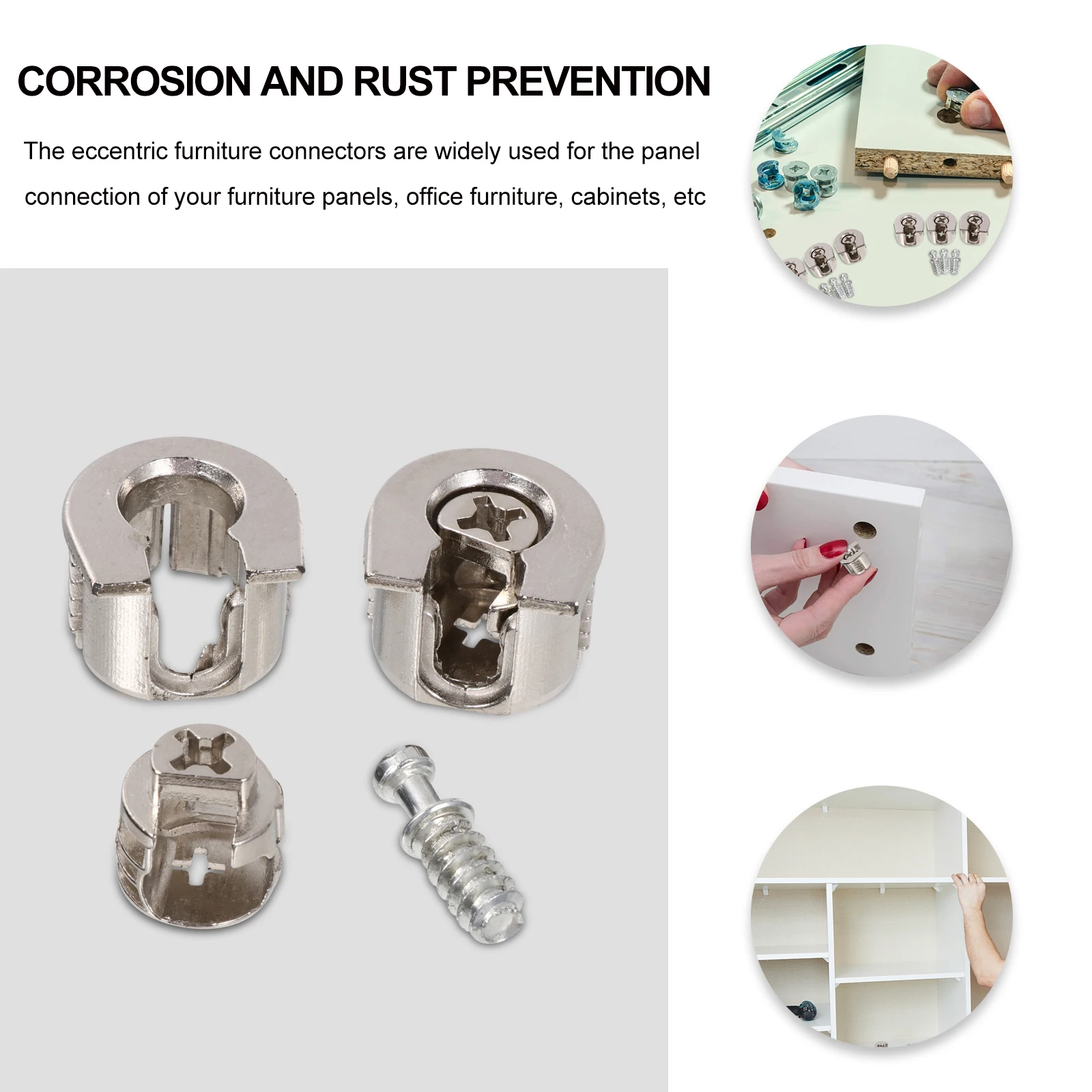

10 Pcs Three-in-one Board Support Alloy Panels Fasteners Sturdy Furniture Connector Eccentric Fittings Shelf Hardware