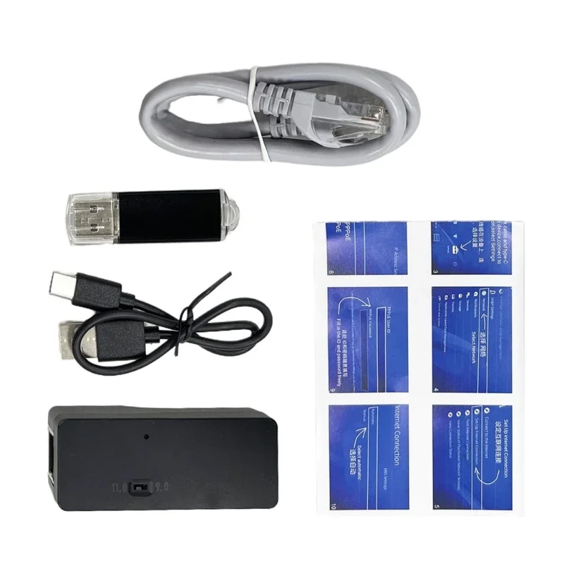 

USB Dongle for 11.0 Game Console USB Adapter with Ethernet Type C Cable and Tool Modification