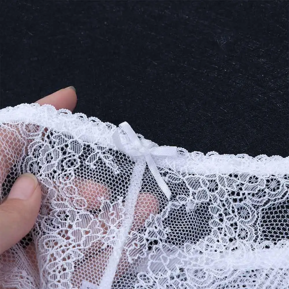 Transparent Seamless Sexy G-String Female Embroidered Thong for Women Intimates Mini Bow Underpants Lace Panties