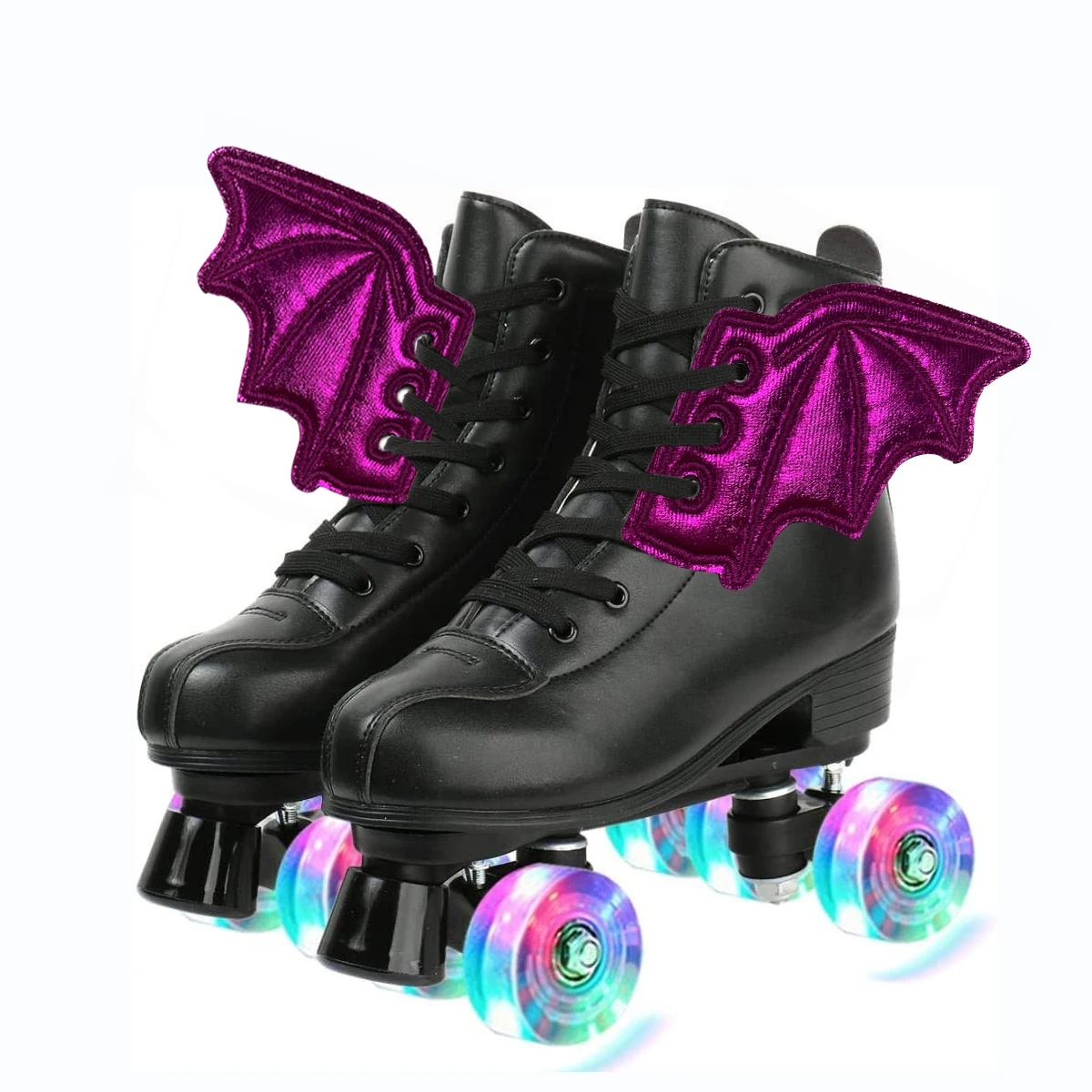 Personality PU Shoe DIY Accessories Hot Pink Cute Bats Shoes Charms Wings Ornament Show  Party Fun Skate Shoes DIY Craf Supplies