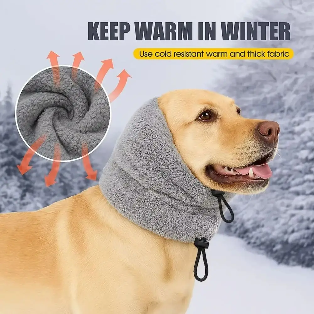 

Warm Dog Headgear Adjustable Prevent Fright Dog Calming Earmuffs Noise-proof Anxiety Relief Pet Neck Gaiter