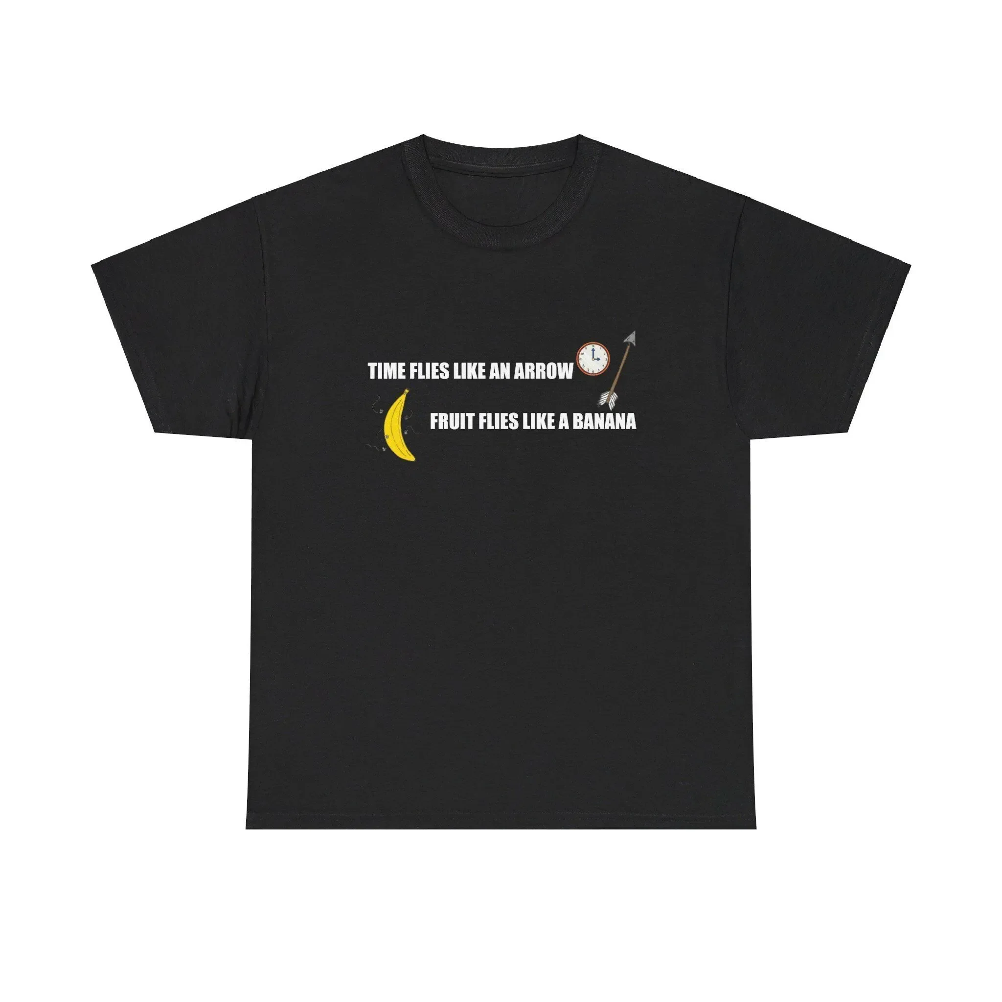 Time Flys Like An Arrow Fruit Flies A Banana Heavy Cotton T Shirt