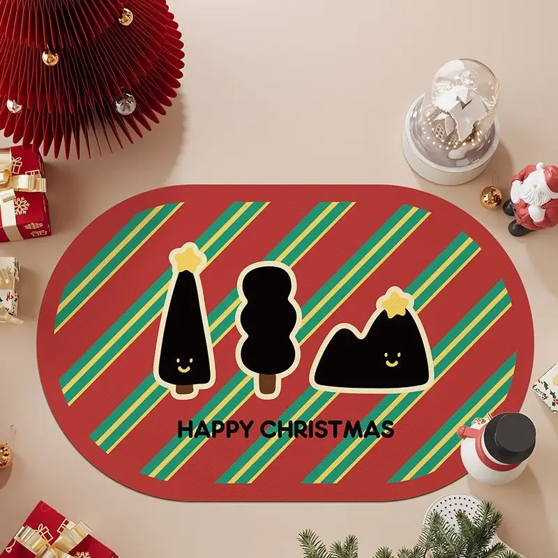 

Противоскользящий коврик, вход для унитаза, быстросохнущий впитывающий коврик для ванной комнаты, коврик для рождественского душа, предотвращающий падение