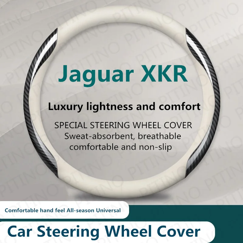 Car Steering Wheel Cover For Jaguar XKR Anti Slip Wear-resistant Sweat Absorbing 37-38cm Interior Steering Covers Accessories