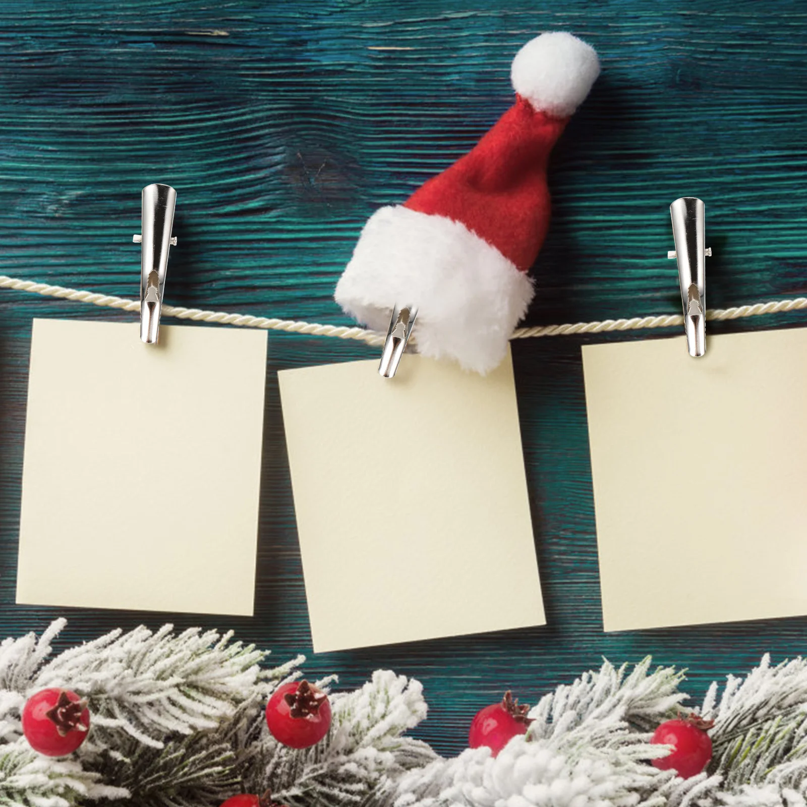 

100Pcs Xmas Ornament Clips Premium Metal Clips Christmas Tree Decoration Clamps Home Party Adornment Supplies Iron Clip