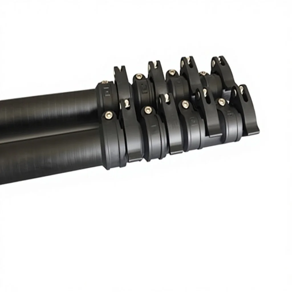 Long Fiberglass Carbon Fiber Telescopic Extension Poles with Hooks Aluminum Handle Customizable Length Non-Conductive Metal Mast