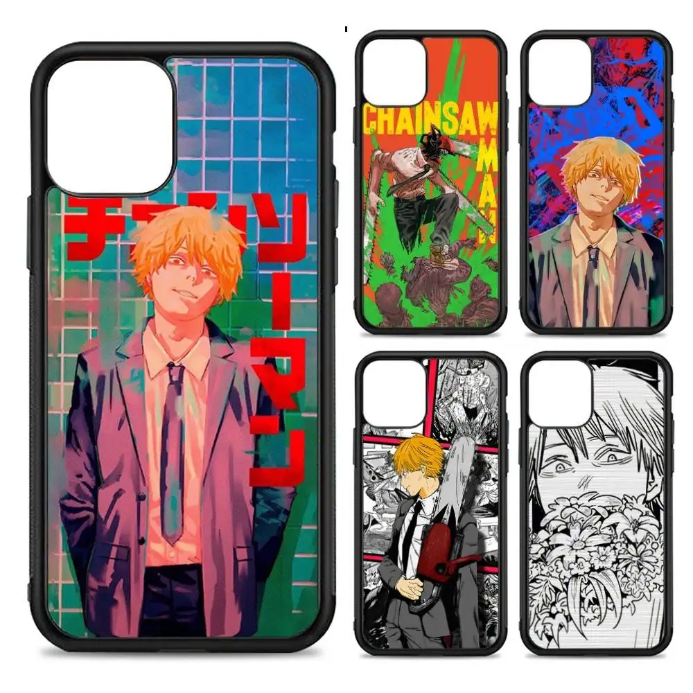 Anime Character Denji Chainsaw Man Phone Case For Iphone 11 12 13 14 15 Pro Max 17 16 Plus Hard PC+TPU Back Cover