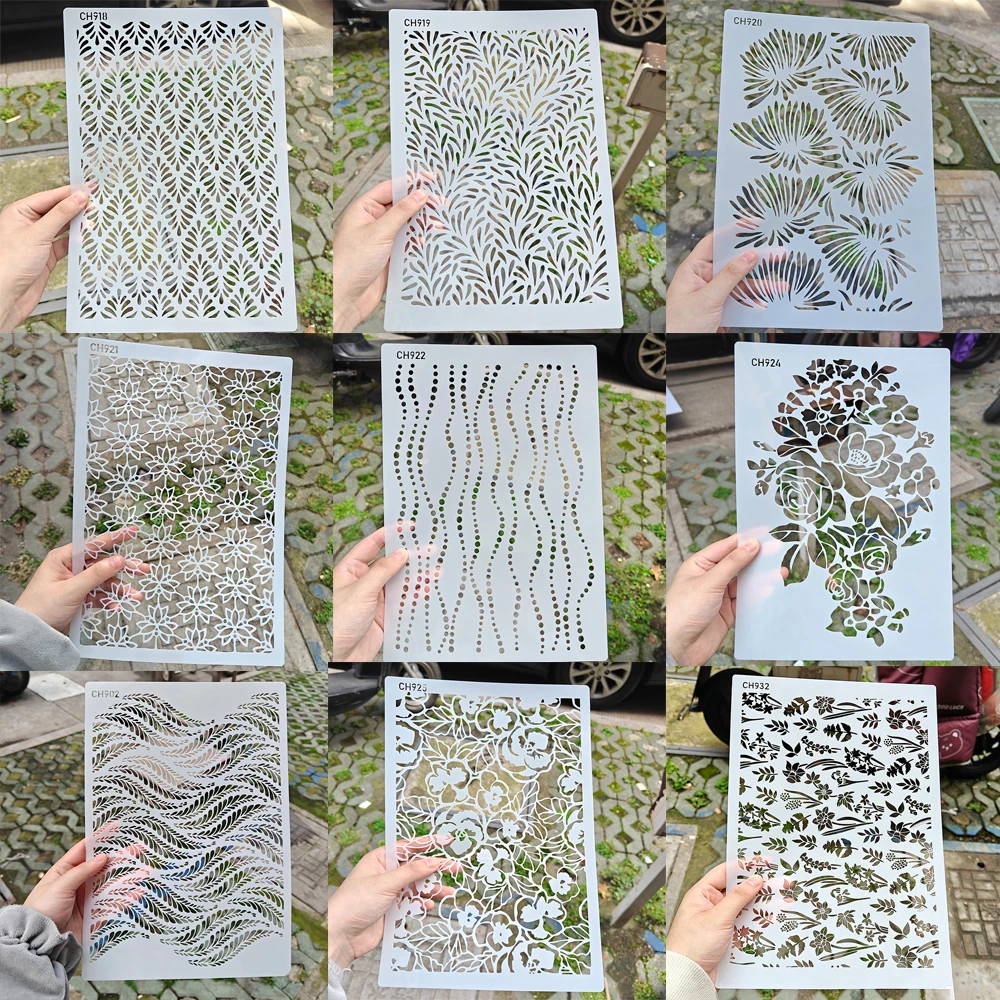 1Pcs Floral Leaf Spray Stencil, Plant Pattern Template for Cake Cookie Powder Spraying Baking Decor