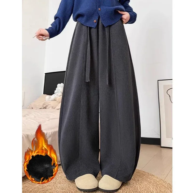 Winter-Jogginghose für Mädchen aus dünnem Fleece, modische, warme Plüsch-Freizeithose für Damen, hohe Taille, thermische Sweatpants für Mädchen – Detail 17