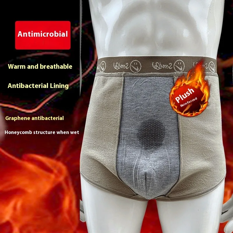 الرجال الملابس الداخلية الحرارية الشتاء عالية الخصر الصوف مبطن سراويل داخلية للرجال حجم كبير فضفاضة تناسب القطن البطن دفئا الخصر دعم بعقب
