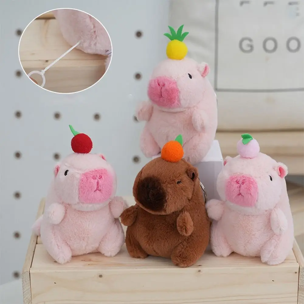 Car Ornament Fluffty Animal Doll Plush Wagging Tail Capybara Doll Multicolor Cartoon Capybara Doll Bag Decoration