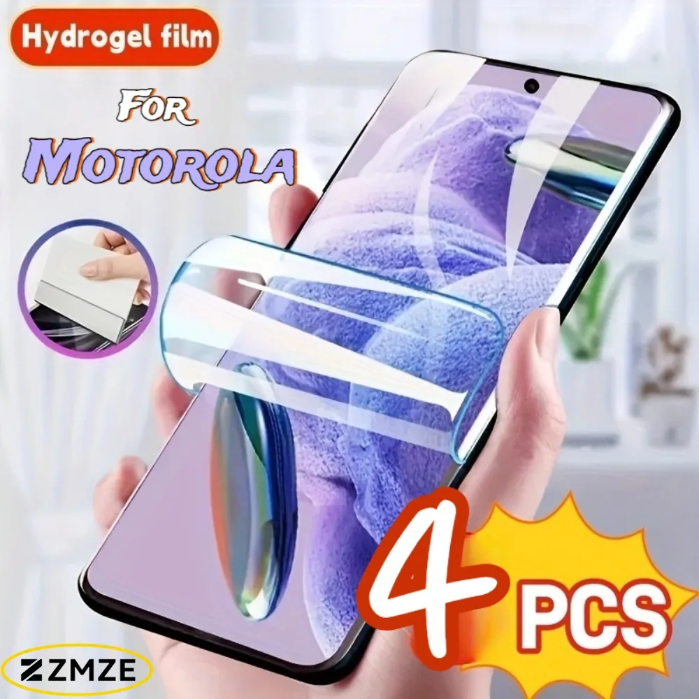 

4Pcs For Motorola Edge 70 Fusion+ 70 60 50 Fusion 70 50 Ultra 60 Stylus 60S HD Clear Glossy Screen Protectors Soft Hydrogel Film