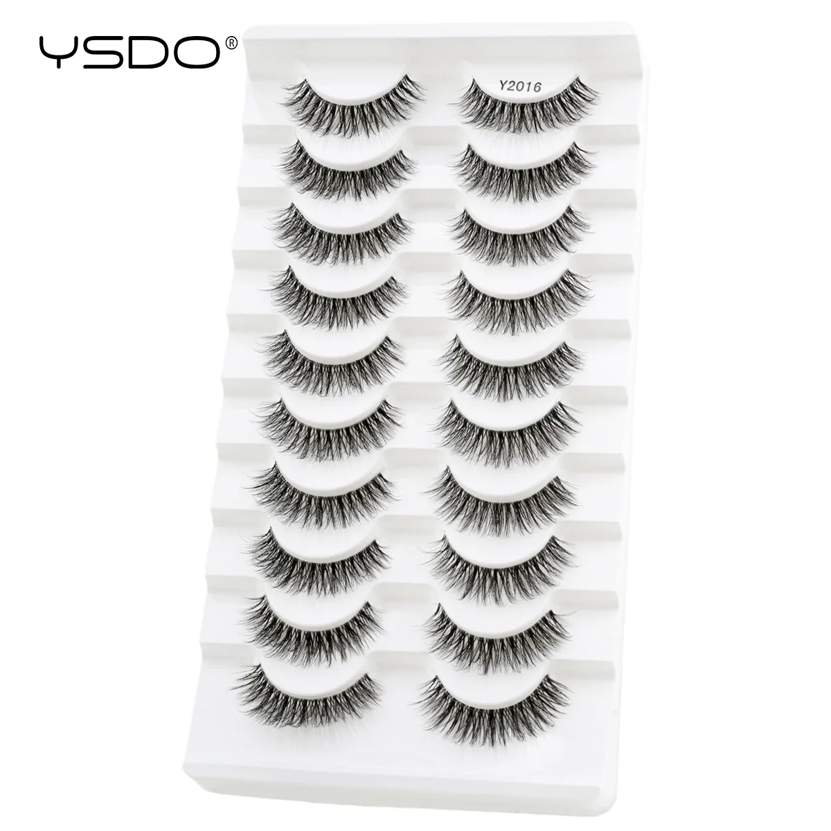 YSDO 10 paia drammatici morbidi finte ciglia di visone 3d ciglia finte lunghe naturali trucco riutilizzabile estensione mezze ciglia