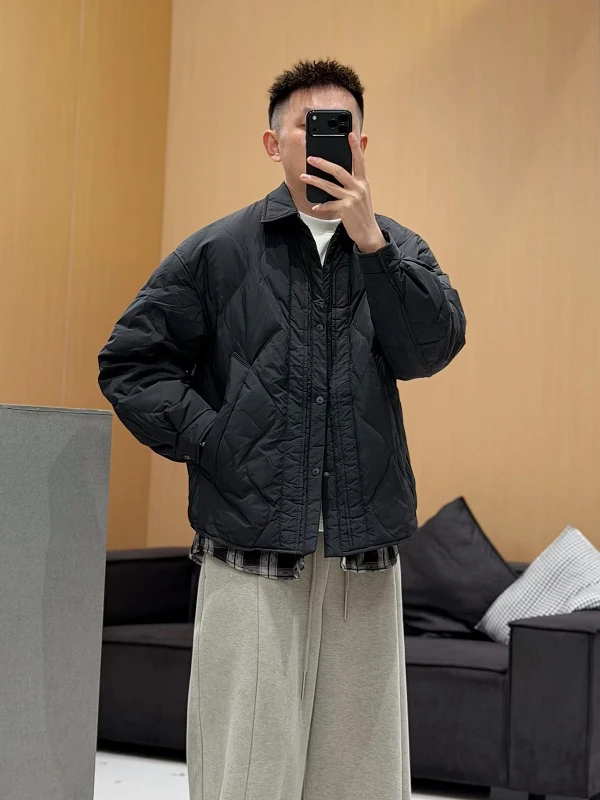 

Men's Quilted Du down Jaet Loose Fit Warm Outerwear Ci Casual Sle 2025 New Collection Faionable Winter Coat