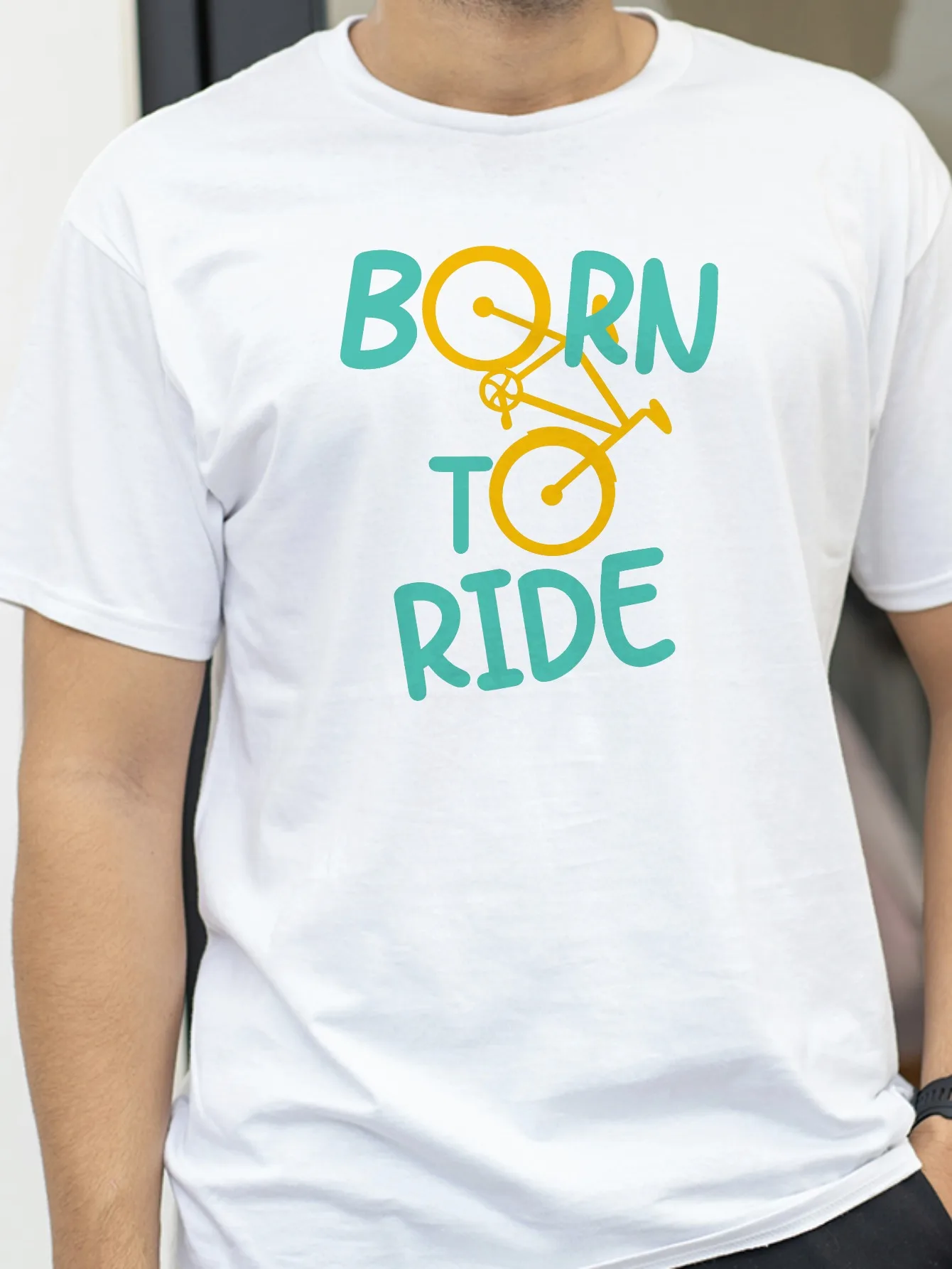 

Born To Ride Print T-Shirt Casual Short sleeved Tops Summer Tees For Men Women Cotton O-neck Oversize Streetwear Basic Top