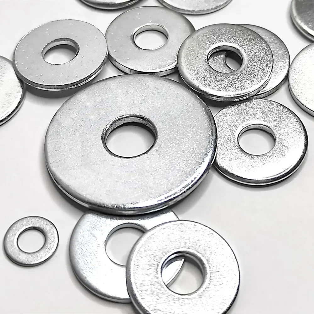 50pcs Carbon Steel Sealing Flat Washers M3 M4 M5 M6 M8 M10 M12 Sealing Gaskets for Plumbing Automotive