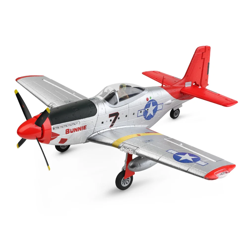 XK A280 P-51 3D/6G System 560mm Wingspan 2.4GHz 4CH EPP RC Airplane Fighter RTF With LED Lights for Beginner