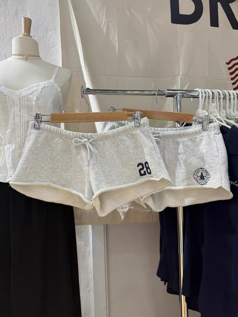 Short de sport imprimé voilier pour femme, taille élastique, décontracté, en coton, Harajuku, Vintage, Streetwear, été