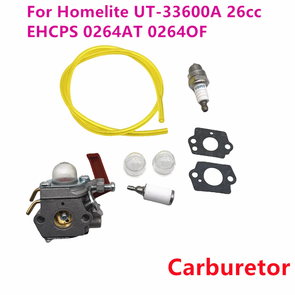 High Quality New Carburetor Kit Garden Lawn Mover Trimmer Carburetor Kit for Homelite UT‑ 33600A 26cc EHCPS 0264AT 0264OF