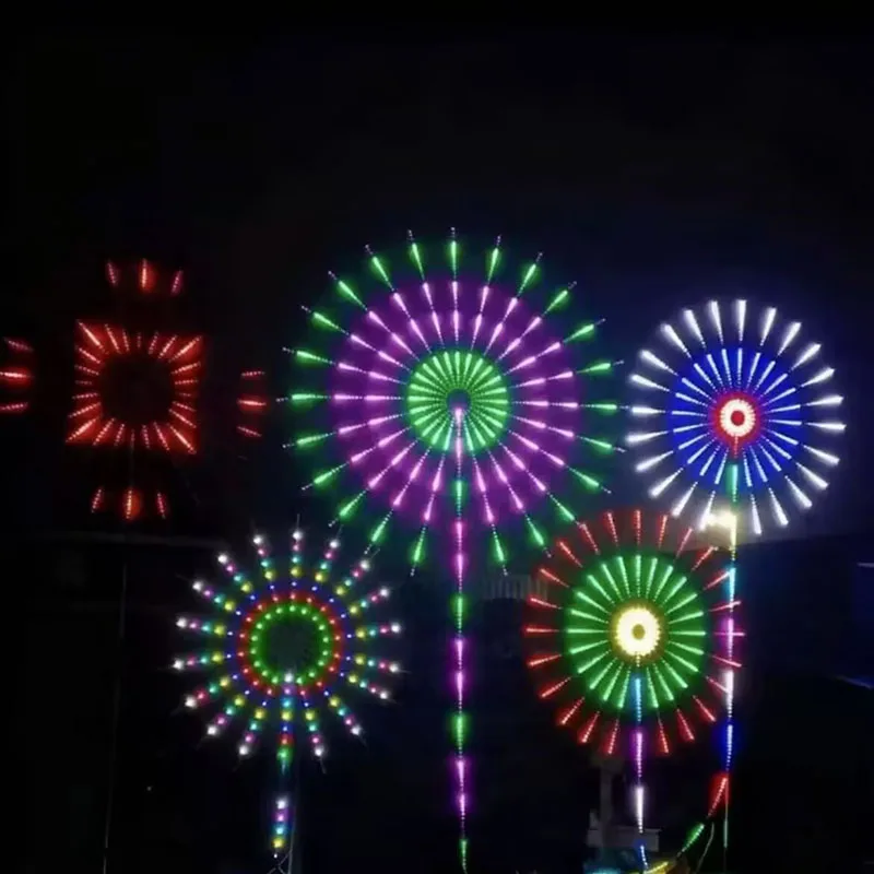 Outdoor Landscape Programmable Windmill Rotating LED Strobe Light Double‑Sided Firework Light For Festival Scenic Lighting Proje