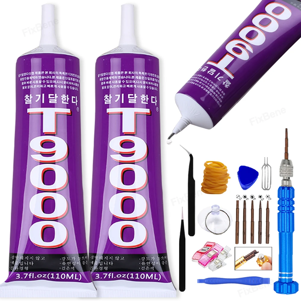 T9000 Mobile Phone Screen Glue Repair Kit Adhesive Strong Frame Back Cover Zhanlida Rhinestone Fabric Plastic Model Wood Acrylic
