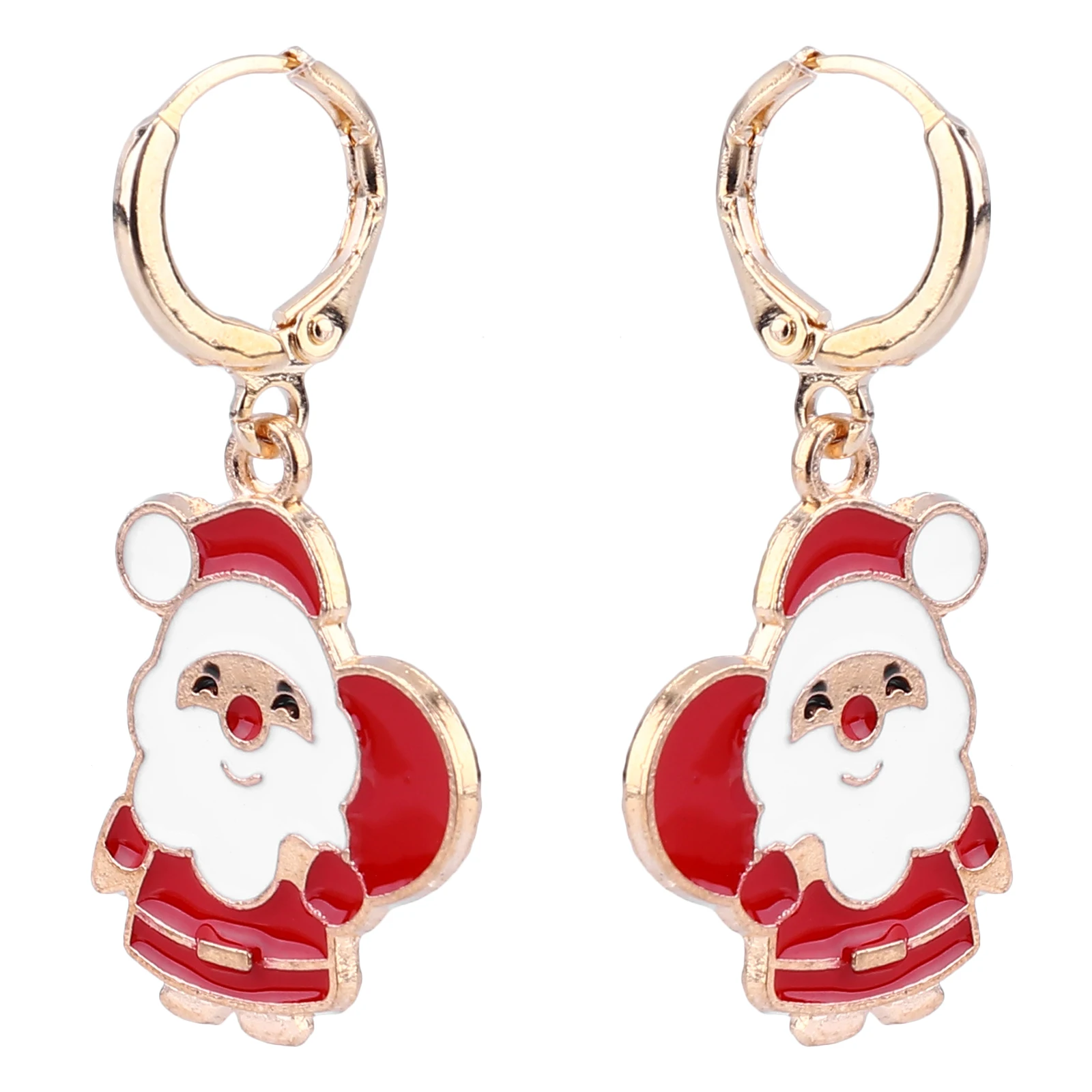 

Christmas Santa Clause Shaped Earrings Bright Color Women Drop Earrings Jewelry Gift Novel Design Durable Practical Use