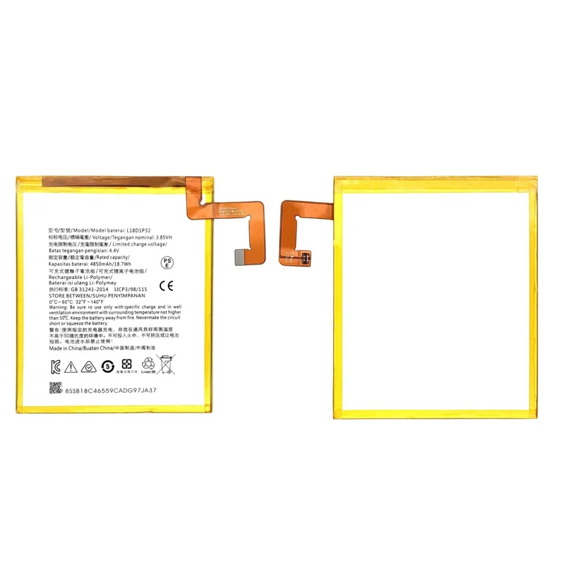 Replacement Battery L18D1P32 4850mAh Lithium Polymer Batteries for Lenovo Tablet M10 TB-X605L TB-X605F TB-ZA48 TB-X505 TB-X505L