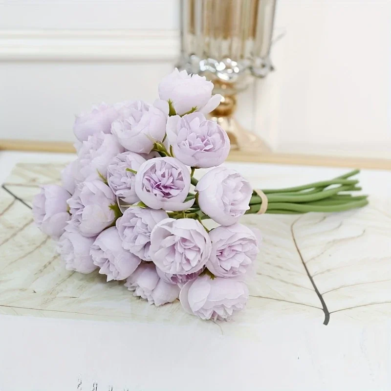 Künstliche Pfingstrose Seidenblumen 27 Köpfe Brautstrauß Hochzeit Weihnachtsdekoration Blume Home Party Tischdekoration Gefälschte Blume – Detail 12