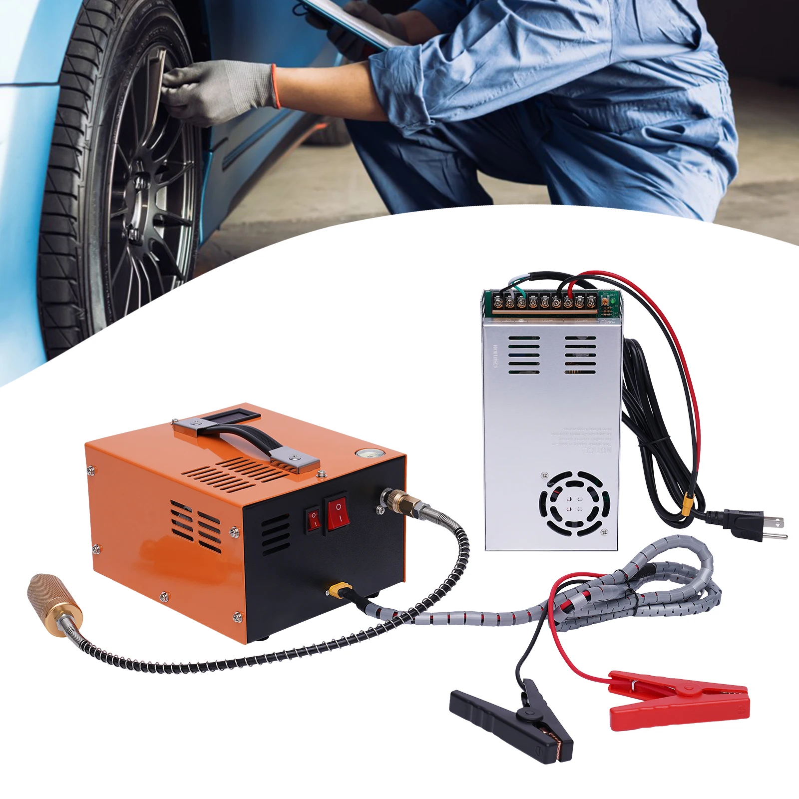 PCP air compressor W/ Transformer 12V 4500psi 300bar 30mpa PCP 110V oil-free/anhydrous high-pressure application