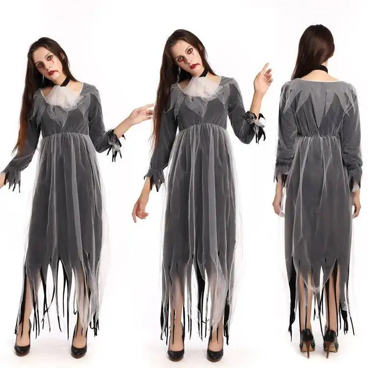 زي حفلة الهالوين لمرحلة الأداء للبالغين، زي زومبي رعب شبح العروس للفتيات