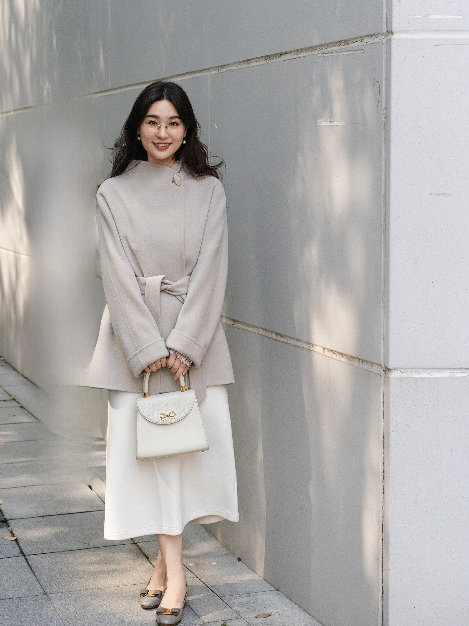 

Apipedr двустороннее шерстяное пальто-камер на пуговицах с воротником-стойкой нестандартного дизайна, повседневное женское зимнее пальто Thiened