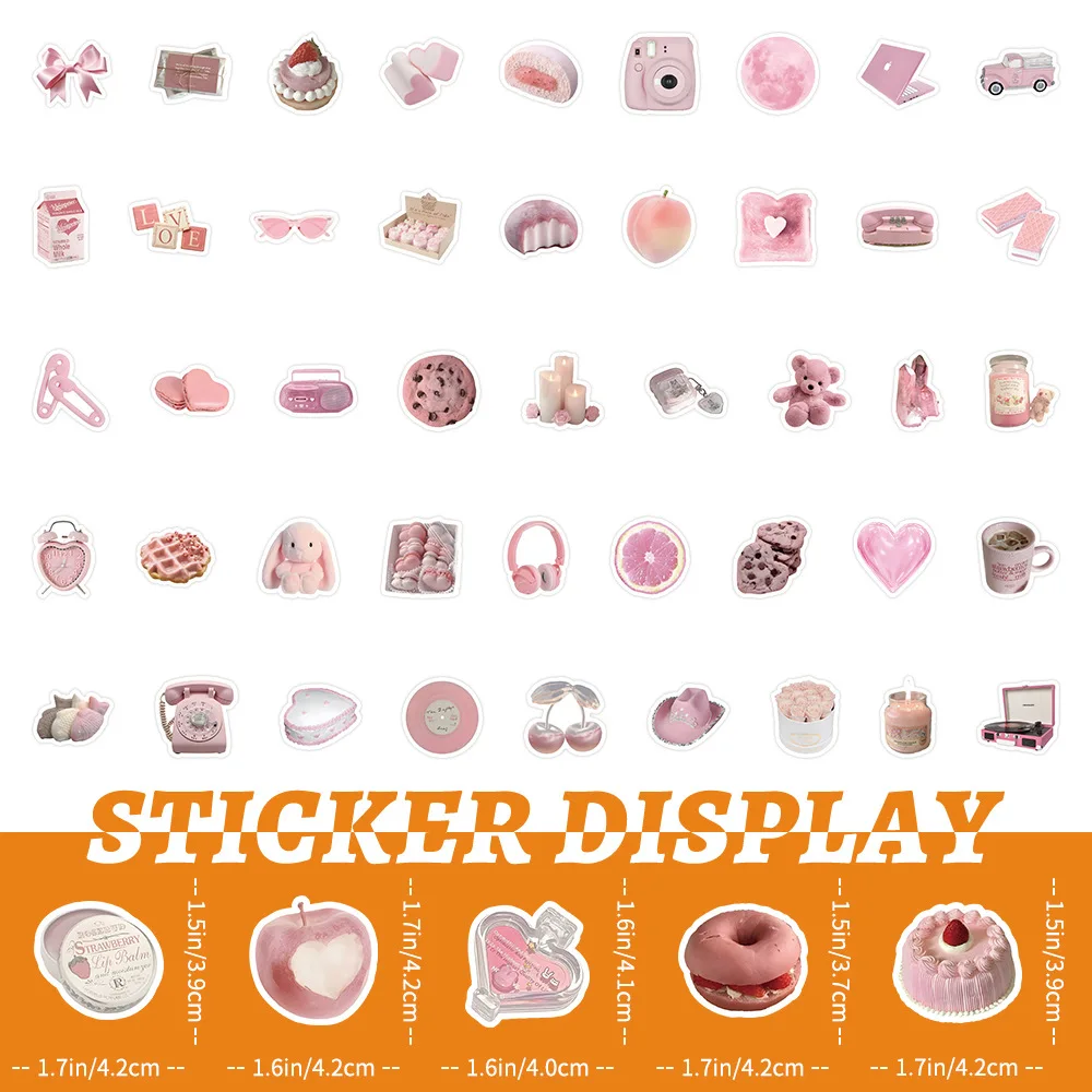 10/30/50PCS New Pink Small Objects Cartoon Graffiti iPad Computer Luggage Helmet Guitar Water Cup Wall Sticker Toy Decoration