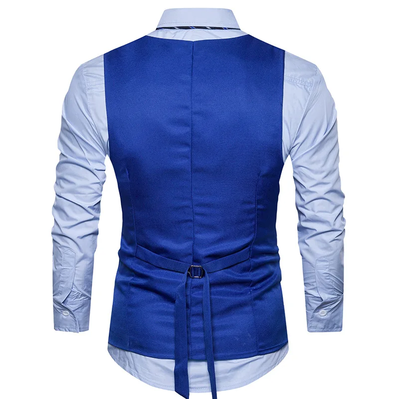 Men Suit Vest Thin England Style Light Solid Color Pockets Button Slim Fit Formal Meeting Blazers Vests Casual Men Basic Clothes