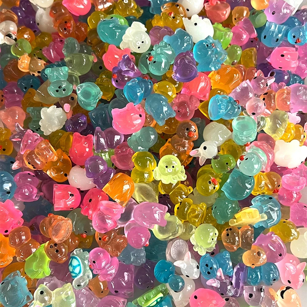 Mini caja ciega luminosa de resina con forma de Animal, pulpo, conejo, adorno pequeño, decoración creativa para el hogar, bolsa ciega de fiesta para niños, regalo, 60 uds.