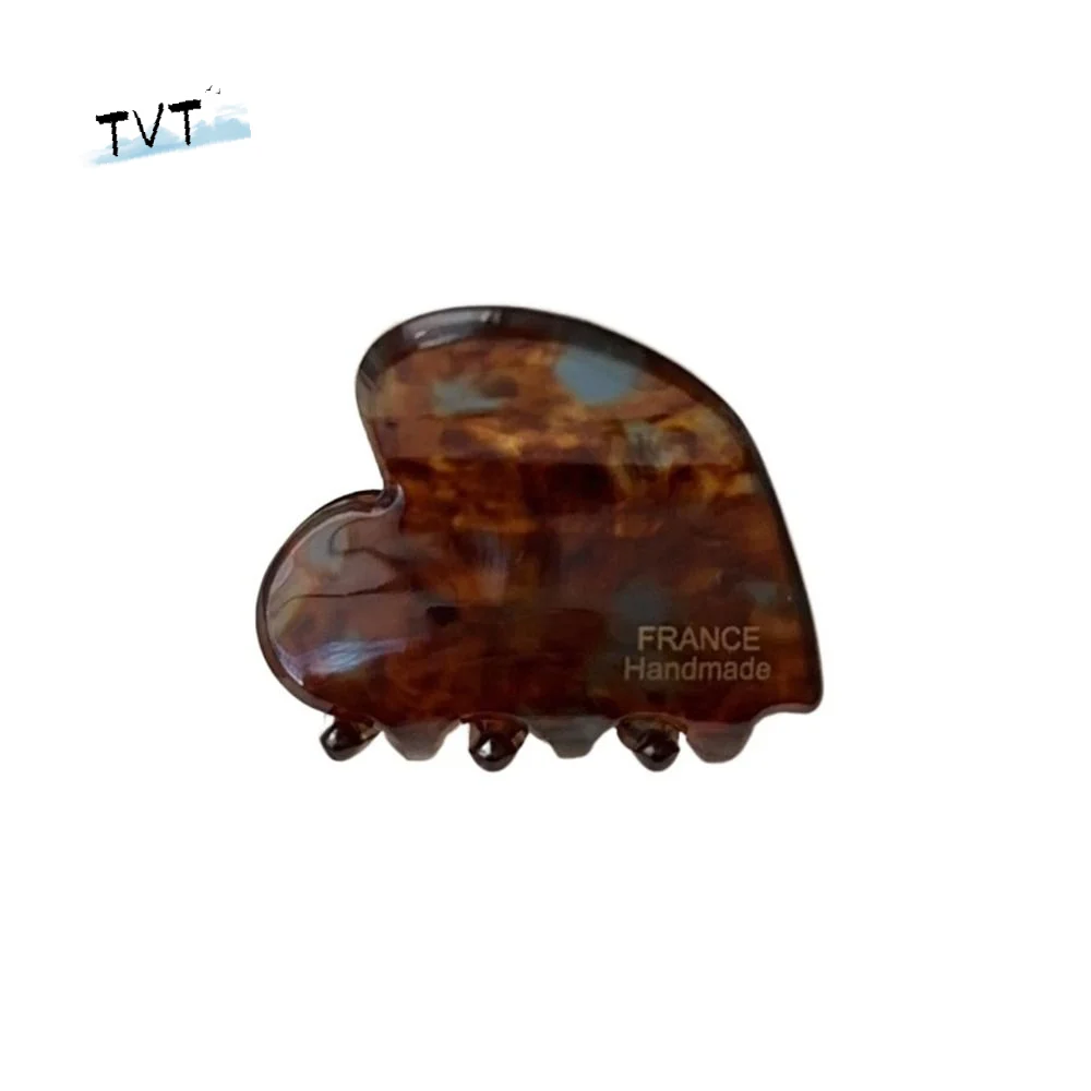 

Vintage Acetic Acid Love Heart Hair Claw Y2K Barrettes Acetate Hair Clips Side Clip Hair Accessories Mini Hair Claw Women