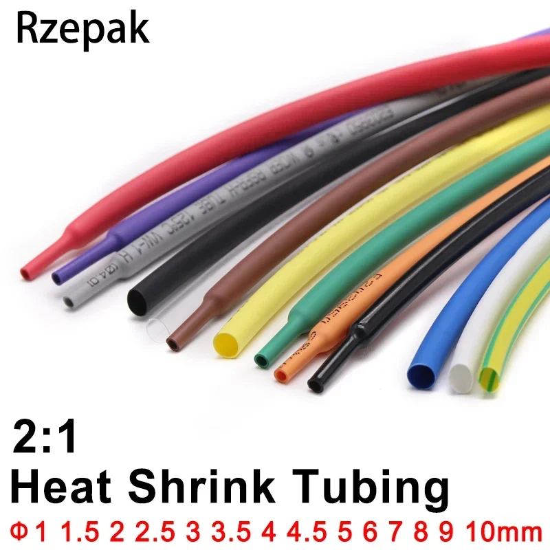 Rurka termokurczliwa PE 1M Średnica 1 1.5 2 2.5 3 3.5 4 4.5 5 6 7 8 9 10mm, współczynnik kurczliwości 2:1, izolowana owijka termokurczliwa do przewodów