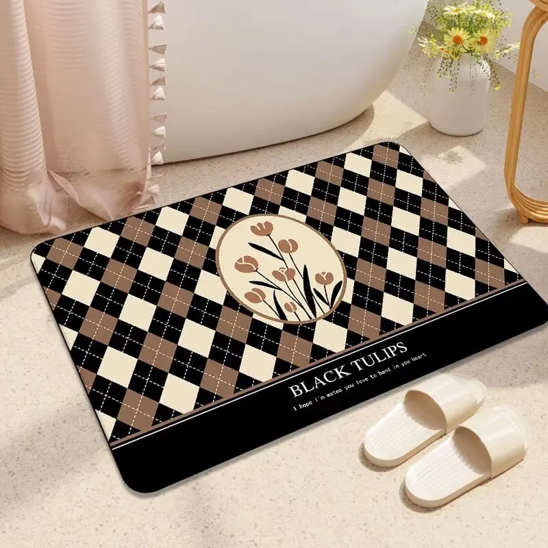 Tappetino assorbente per WC, cuscinetto in silicone antiscivolo per porta WC del bagno, poggiapiedi in fango diatomea ad asciugatura rapida resistente all'usura ispessito