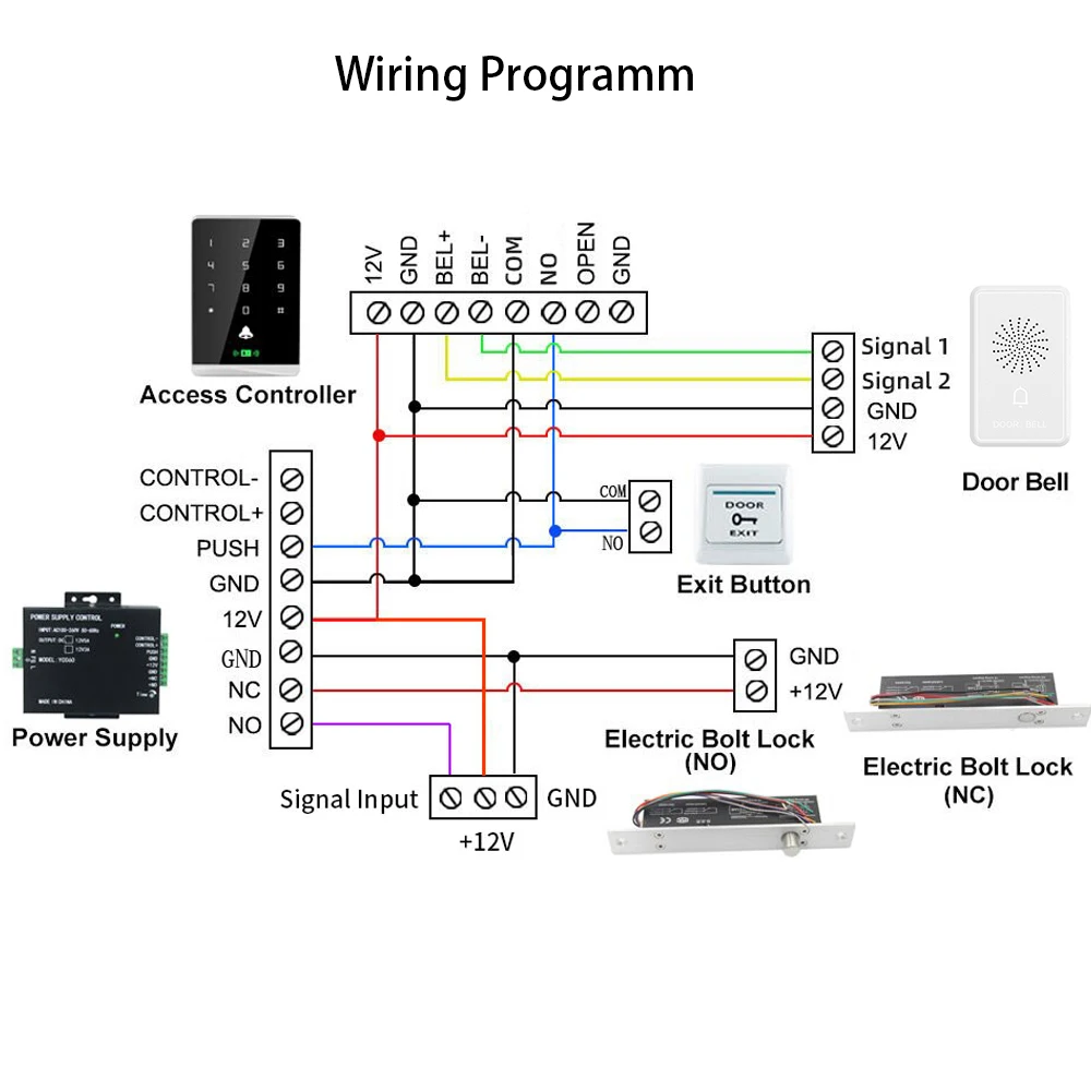 Wired Door Bell 12V DC Wired Voice-Enhanced Doorbell - Secure Access Control Entry Chime System